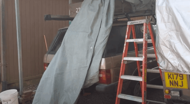 Roof Top Tent + Range Rover Classic + Car Cover