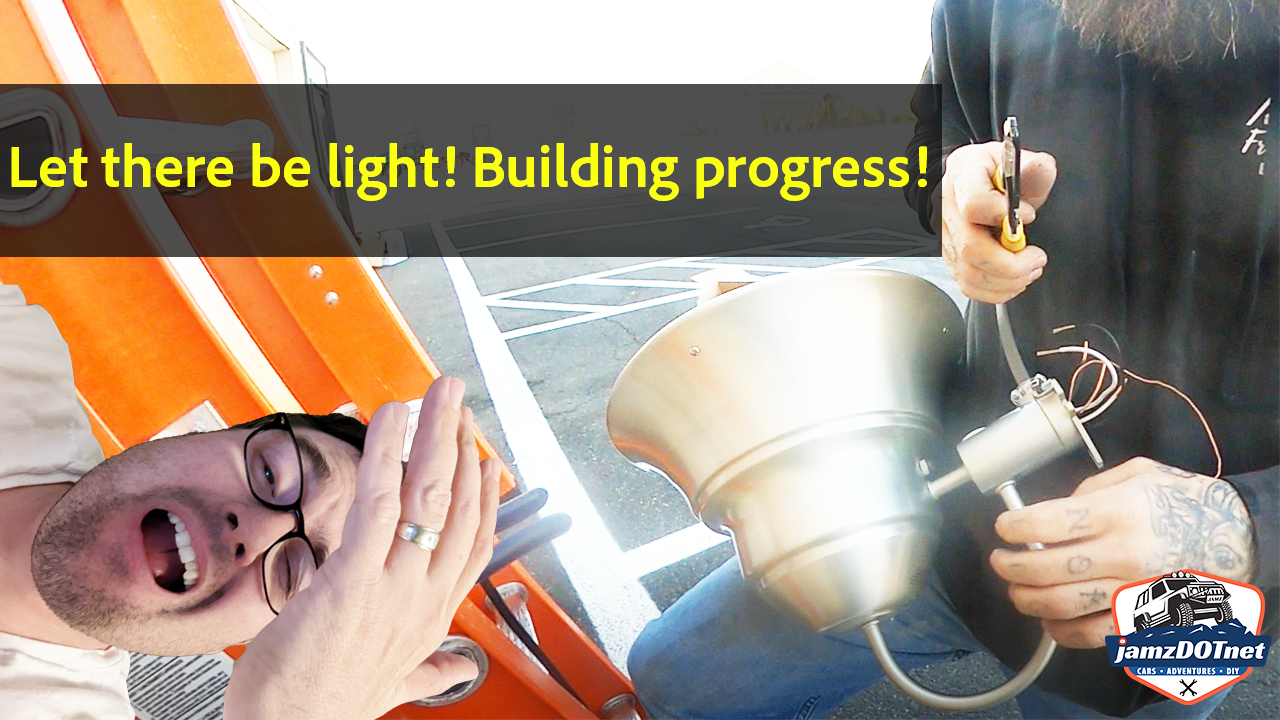 Let there by light – Jason and Jack’s LED lights going up!￼