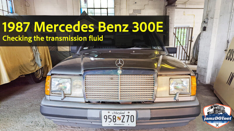 Checking the transmission fluid on a 1987 Mercedes Benz 300E W124
