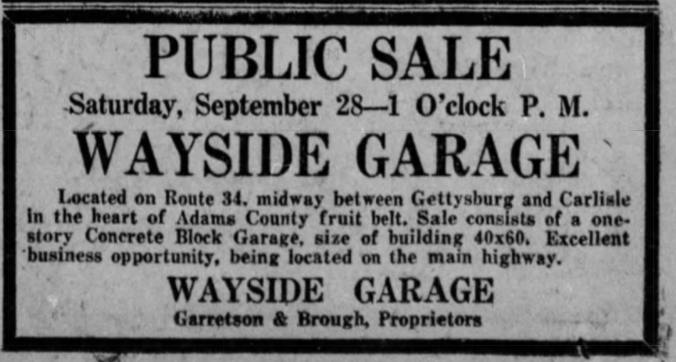 Wayside Garage for sale