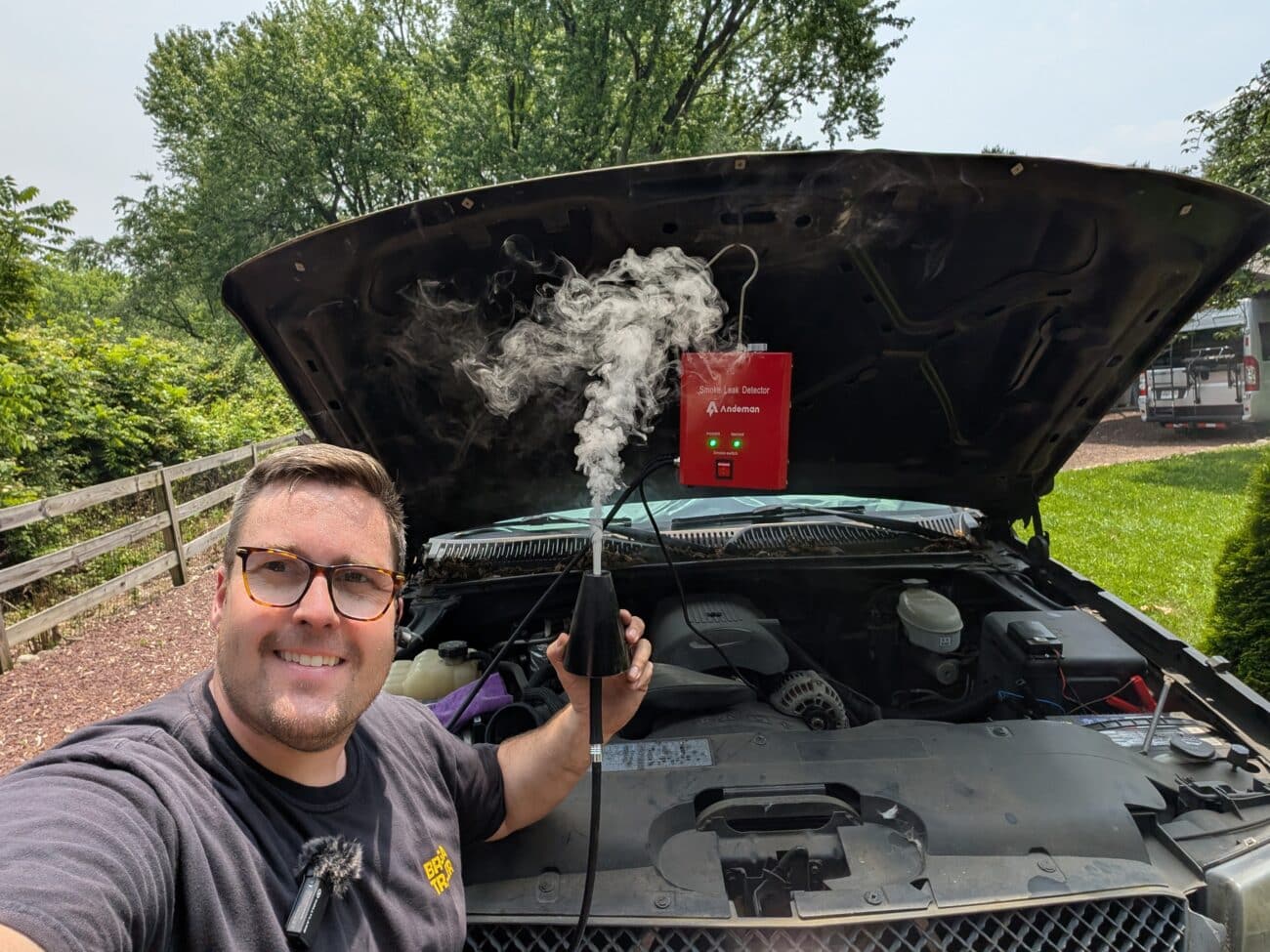 Jason Miller with smoke machine