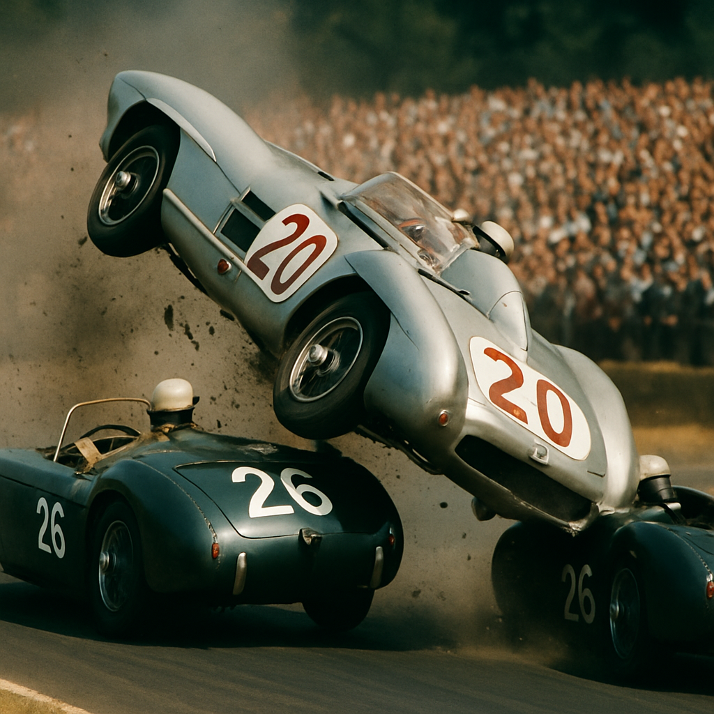 During the 1955 Le Mans disaster, the Mercedes-Benz 300 SLR that killed 83 spectators was traveling at an estimated 150&hellip;