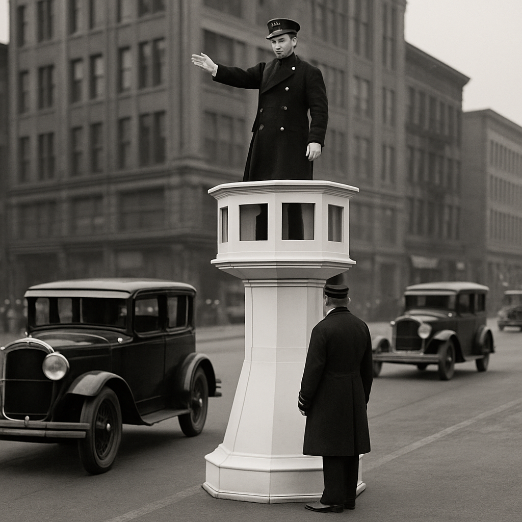 In the 1920s, some American cities installed "traffic towers"—elevated platforms where officers could see intersections from above—but the innovation failed&hellip;