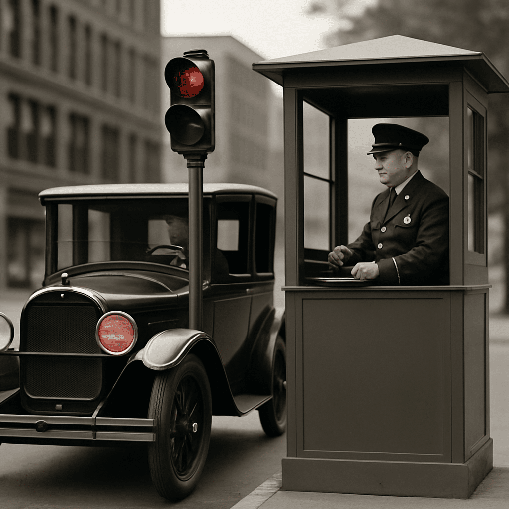 The first electric traffic light in the United States, installed in Detroit in 1920, was controlled by a single police&hellip;