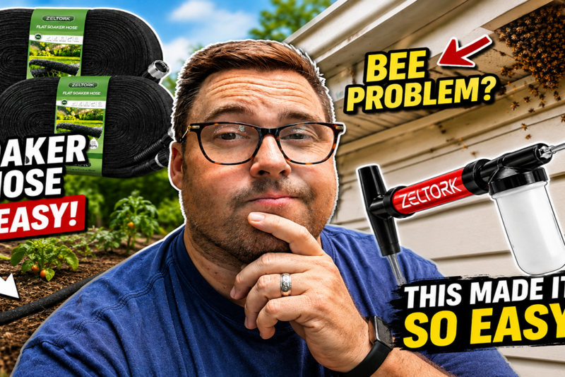 Soaker Hose + Bee Problem! 2 Cheap Tools to the Rescue
