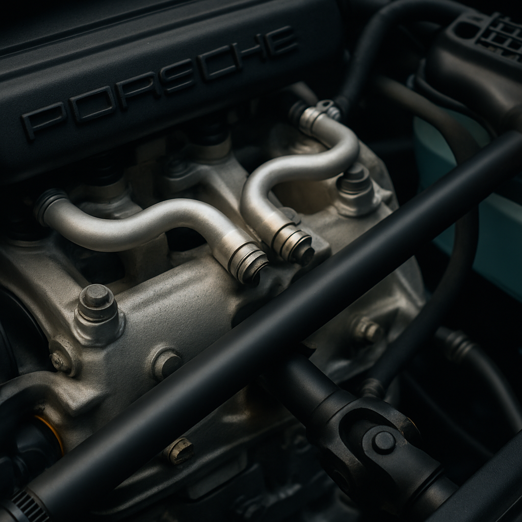 The Porsche 911's steering column is routed through the engine bay in such a way that it actually passes directly&hellip;
