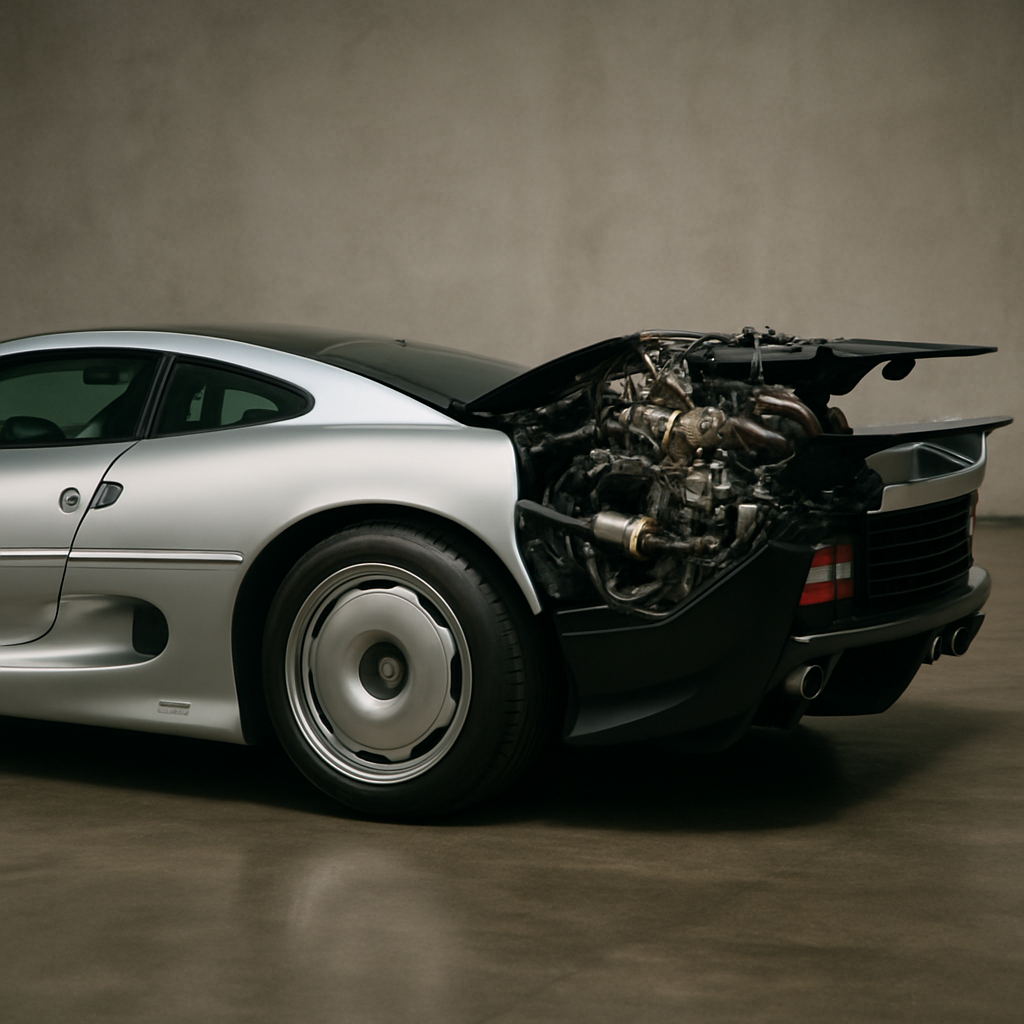 The Jaguar XJ220's twin-turbocharged V6 engine was positioned so far back in the chassis that it sat behind the rear&hellip;