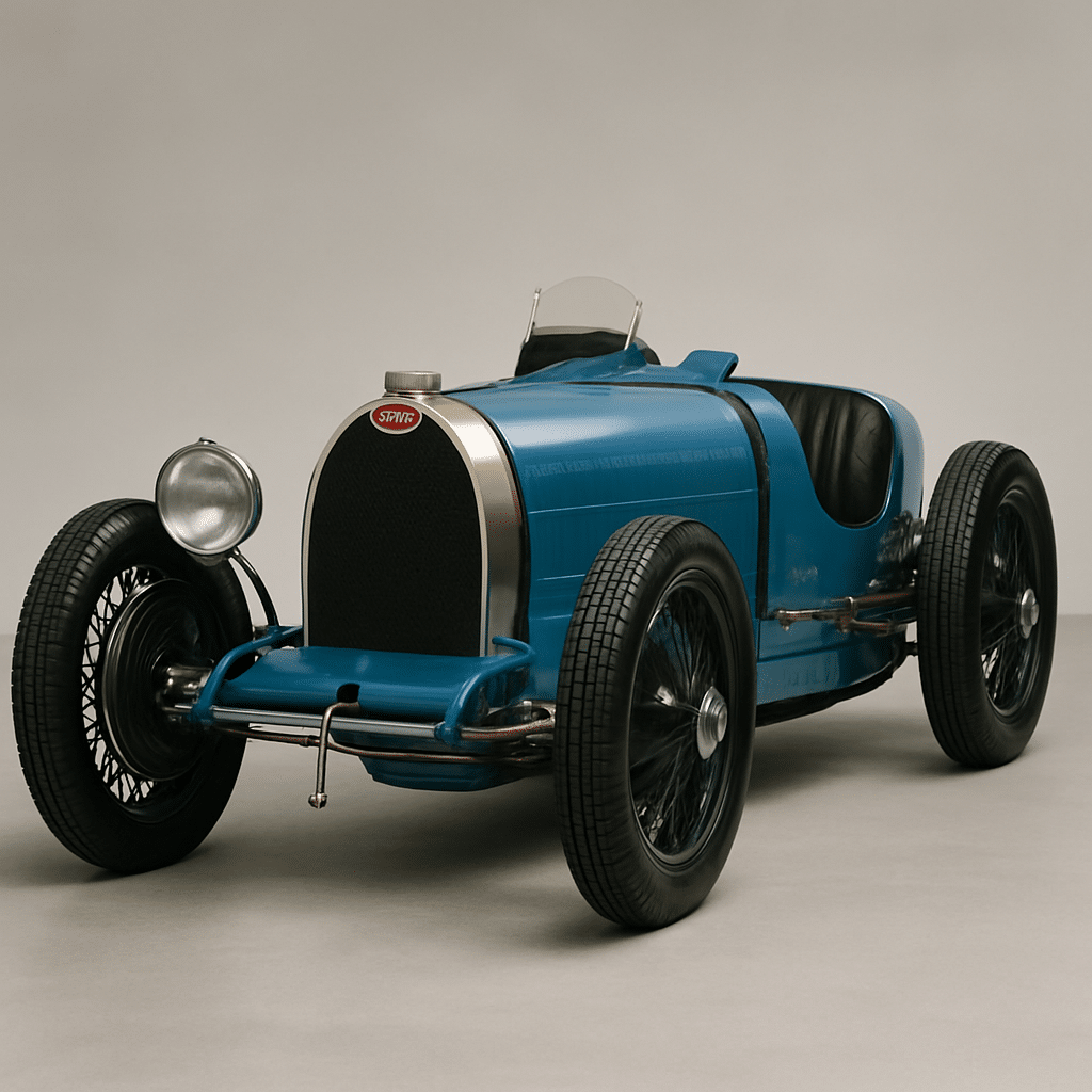 The Bugatti Type 35's iconic horseshoe radiator was positioned so far forward that it extended beyond the front axle centerline,&hellip;