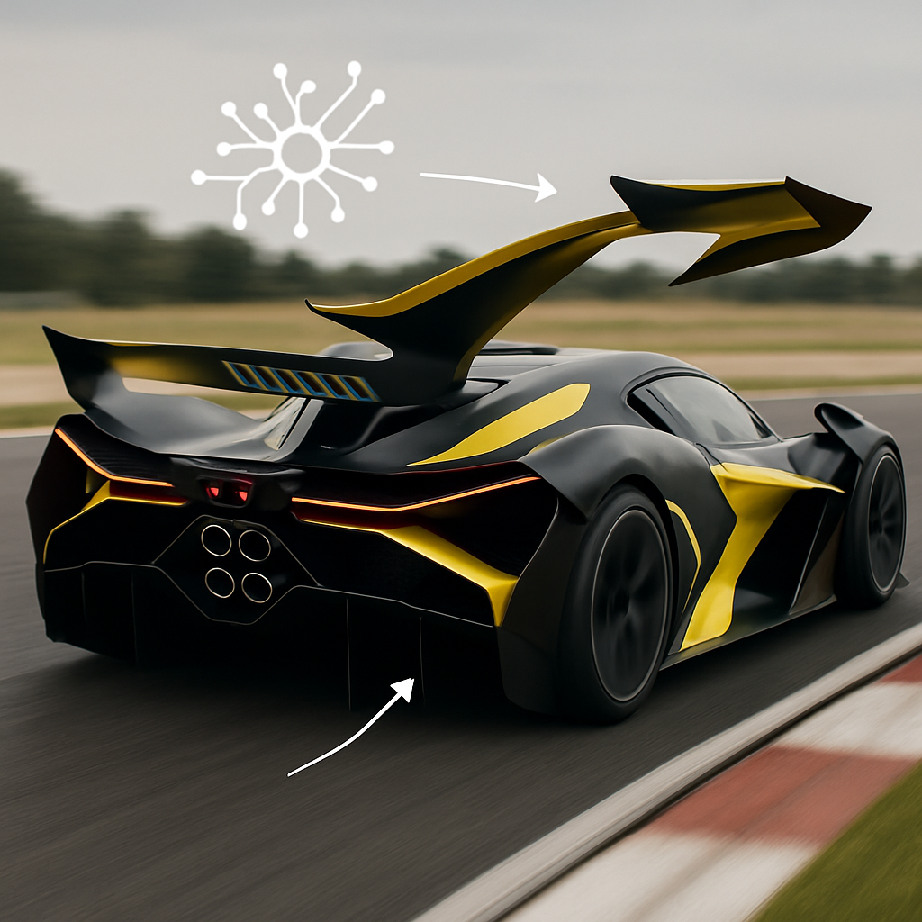 The Bugatti Bolide's active aerodynamics system uses machine-learning algorithms trained on thousands of hours of track data to predict optimal&hellip;