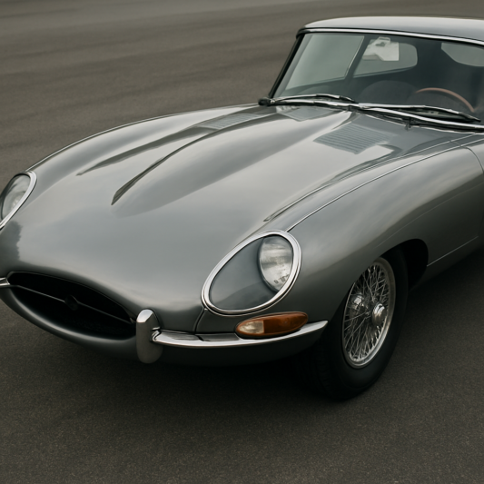 The Jaguar E-Type's long hood was positioned so far forward that it extended nearly to the front wheels, creating such&hellip;