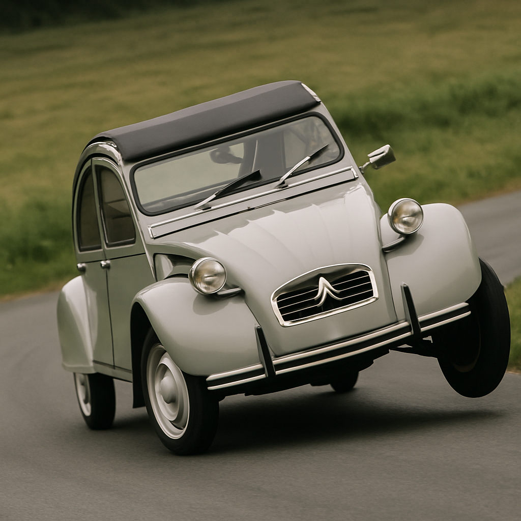 The Citroën 2CV's soft suspension was deliberately tuned so softly that the car's body could roll up to 45 degrees&hellip;