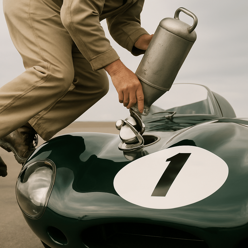 The Jaguar D-Type's fuel filler cap was positioned on the outside of the body rather than hidden beneath a panel,&hellip;